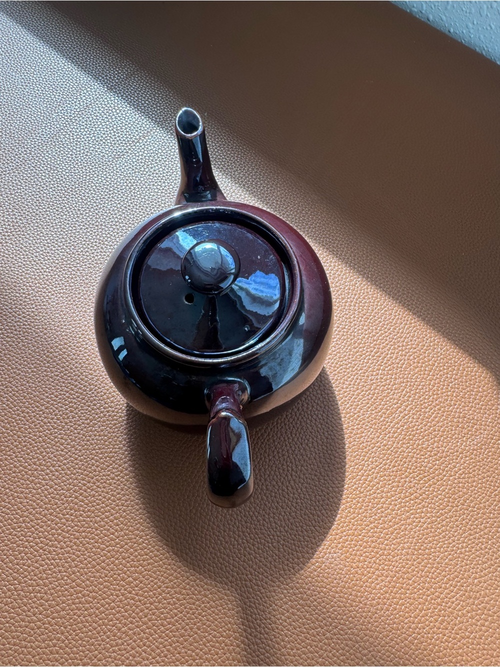 Dark Brown Ceramic Teapot From Occupied Japan